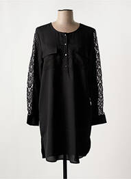 Robe courte manches longues manches longues noir FRANSA femme