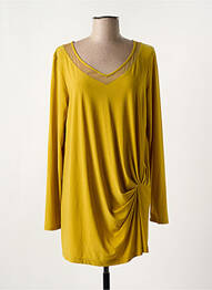Tunique manches longues col v jaune 3322 femme