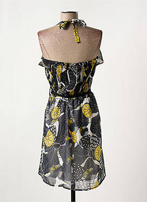 Robe mi-longue imprimé fleurs sans manche noir DESIGUAL femme