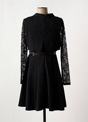 Robe mi-longue manches longues manches longues noir MOLLY BRACKEN femme