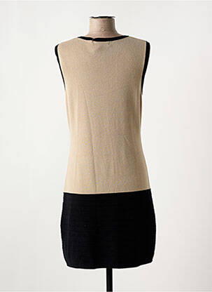 Robe pull coupe droite sans manche beige CRISTINA femme