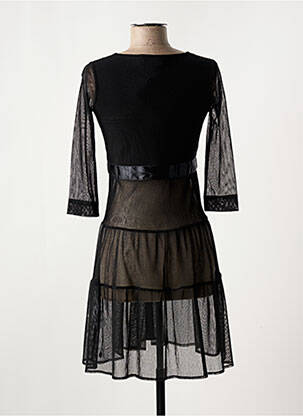 Robe courte manches 3/4 manches 3/4 noir MAIS IL EST OU LE SOLEIL femme