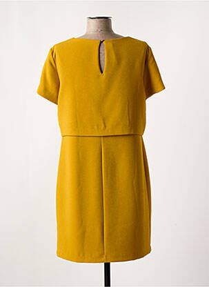 Robe courte manches courtes manches courtes jaune POUSSIERE D'ETOLE femme