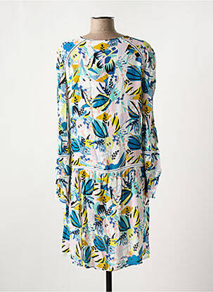 Robe courte coupe évasée manches longues bleu TRUSSARDI JEANS femme