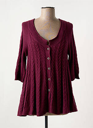 Gilet manches longues manches 3/4 violet MYRINE & ME femme