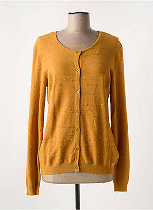 Gilet manches longues col rond jaune KATMAI femme