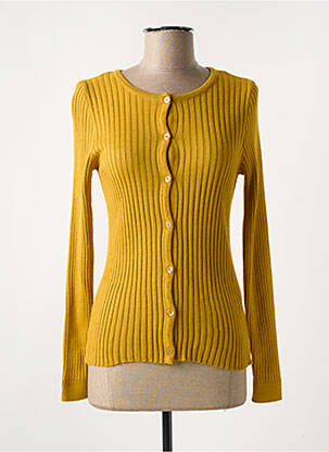 Gilet manches longues stretch jaune MD'M femme