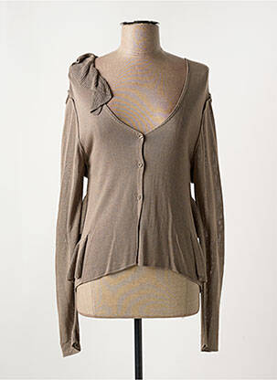 Gilet manches longues stretch marron LUNATISME femme
