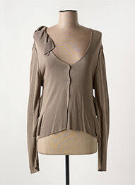 Gilet manches longues stretch marron LUNATISME femme