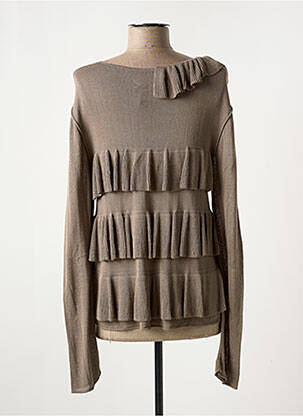 Gilet manches longues stretch marron LUNATISME femme