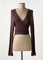 Gilet cache-cœur marron MYRINE & ME pour femme seconde vue