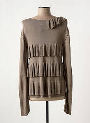 Gilet manches longues marron LUNATISME pour femme seconde vue