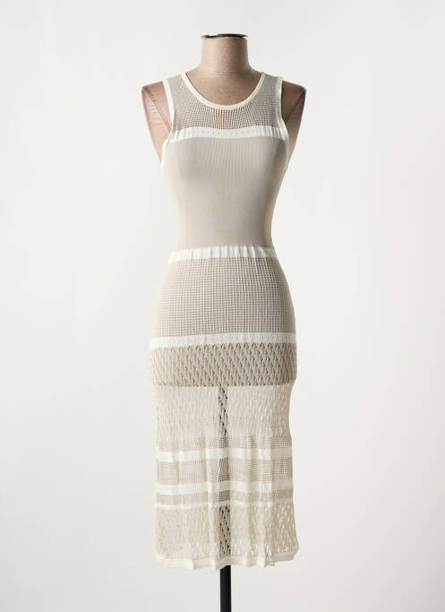 Robe longue sans manche sans manche beige BLEU BLANC ROUGE femme