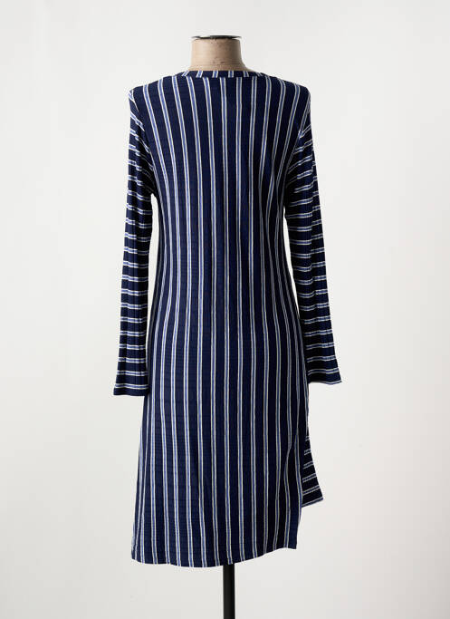 Robe mi-longue manches longues manches longues bleu 3322 femme