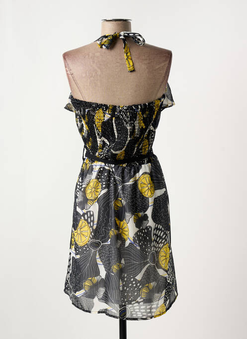 Robe mi-longue imprimé fleurs sans manche noir DESIGUAL femme