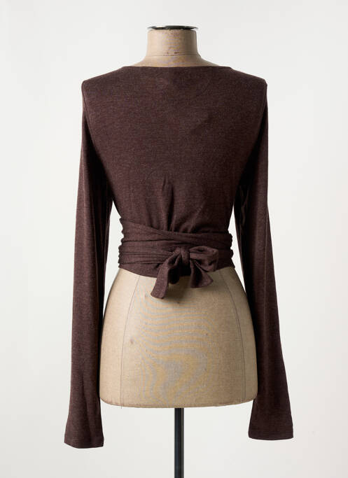 Gilet cache-cœur marron MYRINE & ME femme