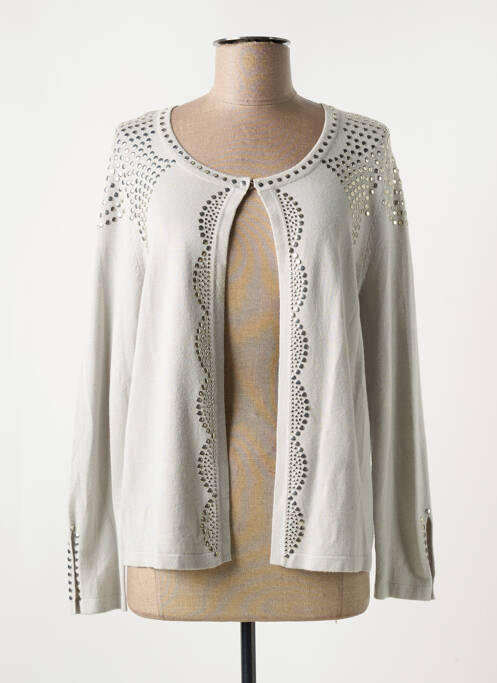 Gilet manches longues gris PASSIONI pour femme