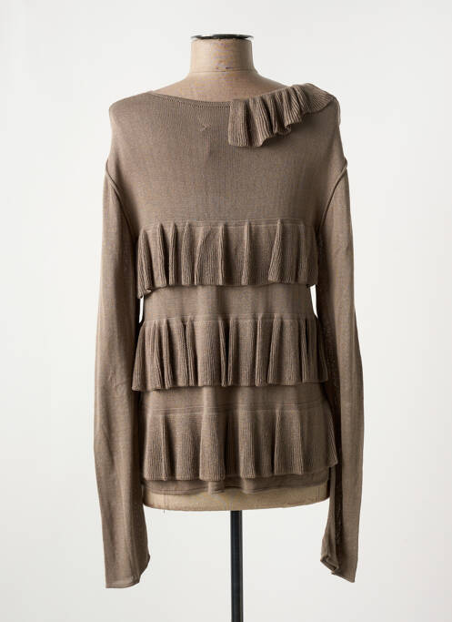 Gilet manches longues marron LUNATISME pour femme