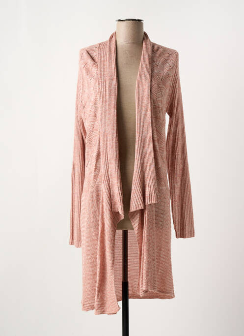 Gilet manches longues rose FRANSA pour femme