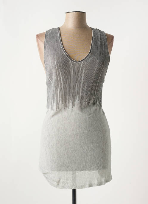 Pull tunique gris EVA KAYAN pour femme