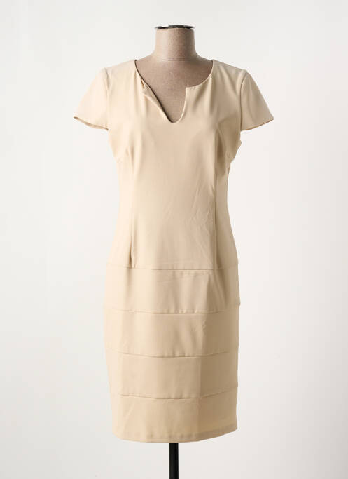 Robe mi-longue beige POUSSIERE D'ETOLE pour femme