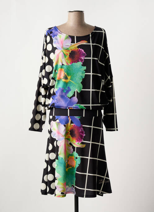 Robe mi-longue noir DESIGUAL pour femme