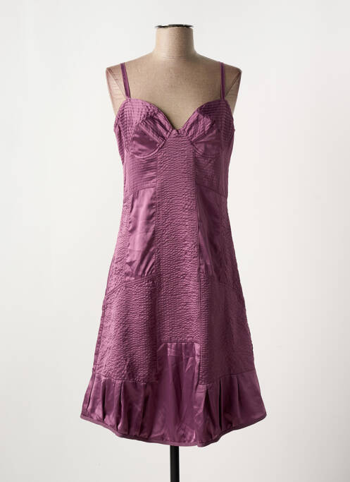 Robe mi-longue violet MAIS IL EST OU LE SOLEIL pour femme
