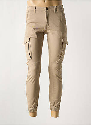 Pantalon cargo poches taille normale beige JACK & JONES homme