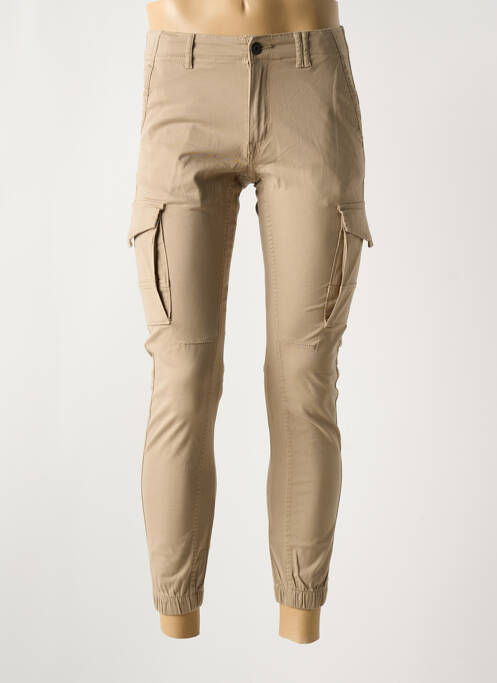Pantalon cargo poches taille normale beige JACK & JONES homme