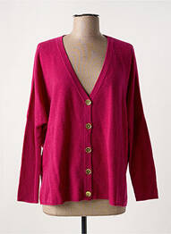Gilet manches longues fermeture boutonnée sur le devant violet ABSOLUT CASHMERE femme