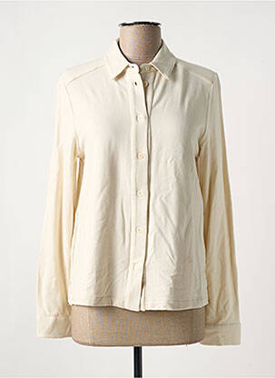 Chemisier manches longues manches longues beige MAJESTIC FILATURES femme