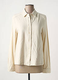 Chemisier manches longues manches longues beige MAJESTIC FILATURES femme