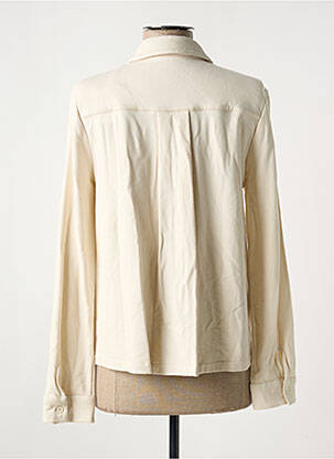 Chemisier manches longues manches longues beige MAJESTIC FILATURES femme