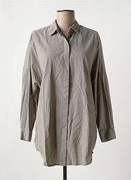 Chemisier tissage popeline manches longues gris SESSUN femme