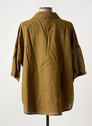 Chemisier tissage crêpe manches courtes marron DIEGA femme