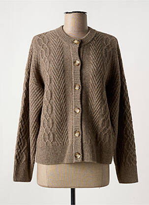 Gilet manches longues marron MAJESTIC FILATURES pour femme