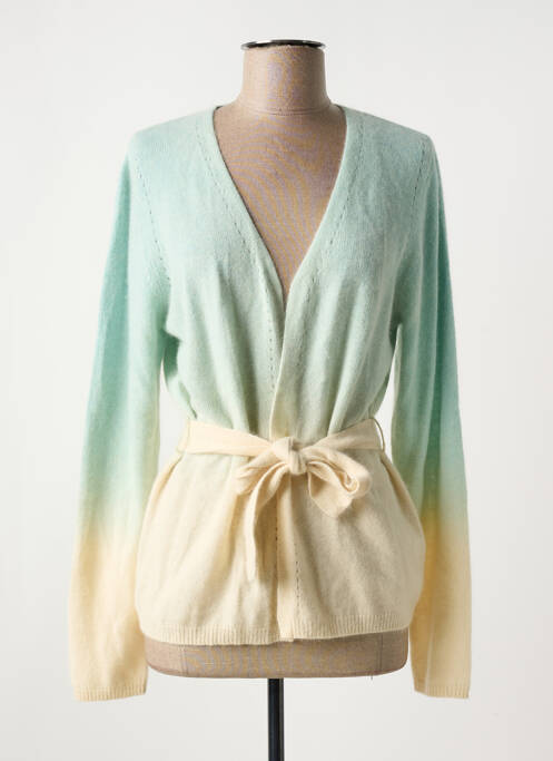 Gilet manches longues coupe cintrée vert MAJESTIC FILATURES femme