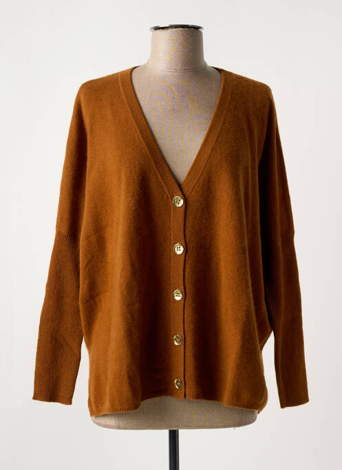Gilet manches longues marron ABSOLUT CASHMERE pour femme