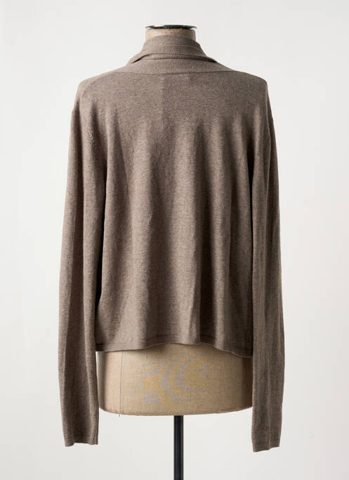 Gilet manches longues marron MAJESTIC FILATURES femme