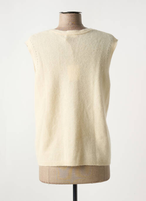 Gilet sans manche beige MAJESTIC FILATURES femme