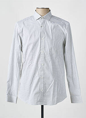 Chemise manches longues tissage popeline gris JACK & JONES homme