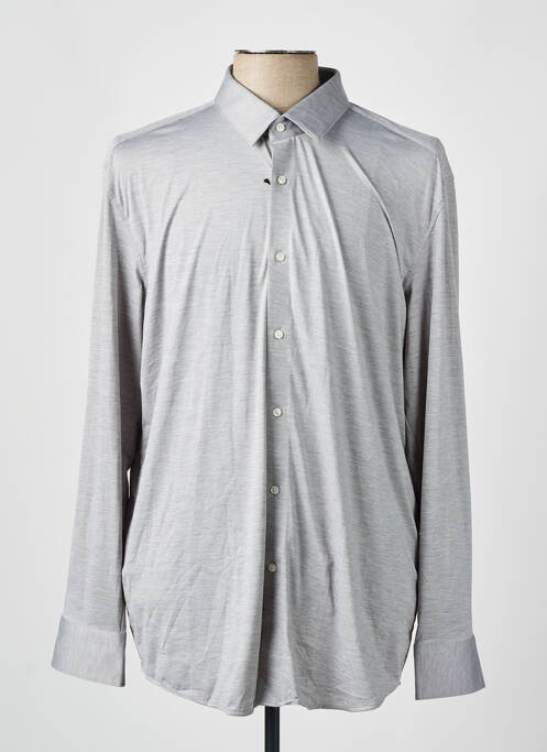 Chemise manches longues coupe cintrée gris HUGO BOSS homme
