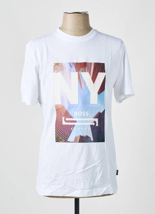 T-shirt coupe droite manches courtes blanc HUGO BOSS homme