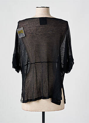 Top coupe fluide manches 3/4 noir MAJESTIC FILATURES femme