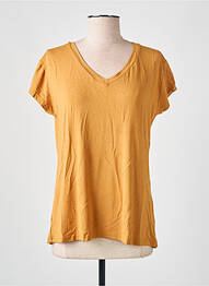 T-shirt col v manches courtes jaune GENESIS femme