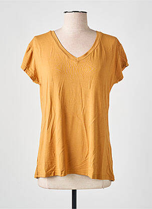 T-shirt col v manches courtes jaune GENESIS femme