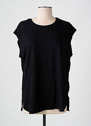 Top manches courtes manches courtes noir MAJESTIC FILATURES femme
