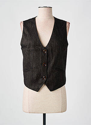 Gilet sans manche coupe droite noir SESSUN femme