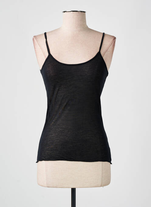 Top coupe cintrée fines bretelles noir MAJESTIC FILATURES femme