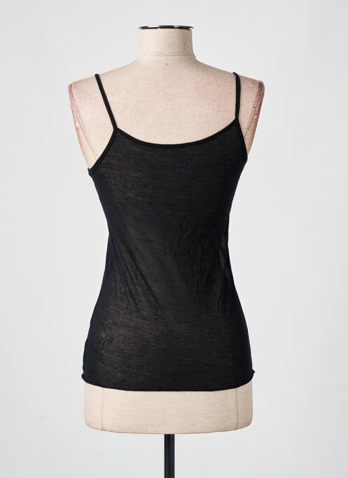 Top coupe cintrée fines bretelles noir MAJESTIC FILATURES femme